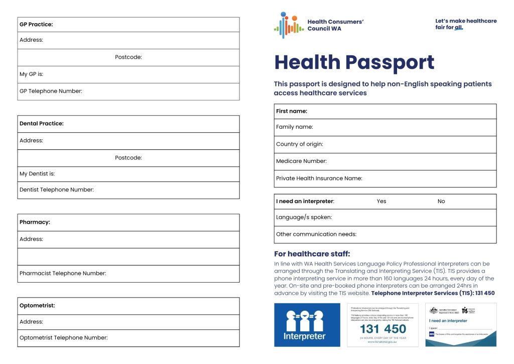 HCCWA Health Passport free download